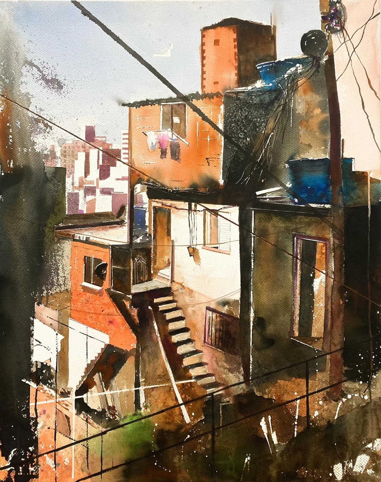 Favela, acuarela