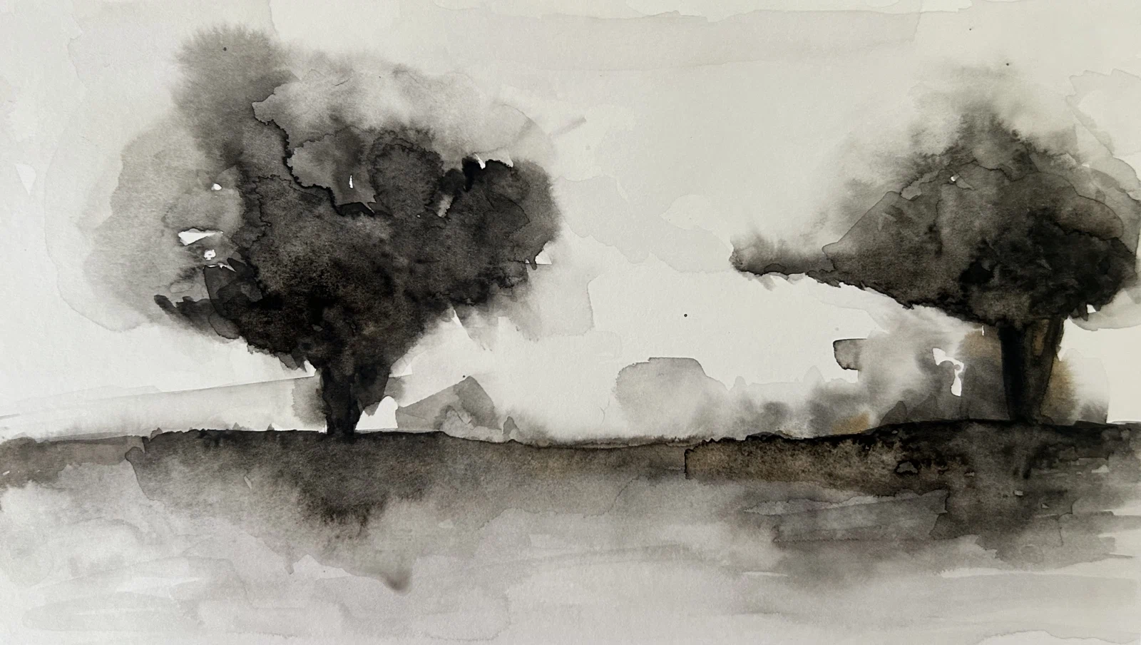 Paisaje aguado, acuarela