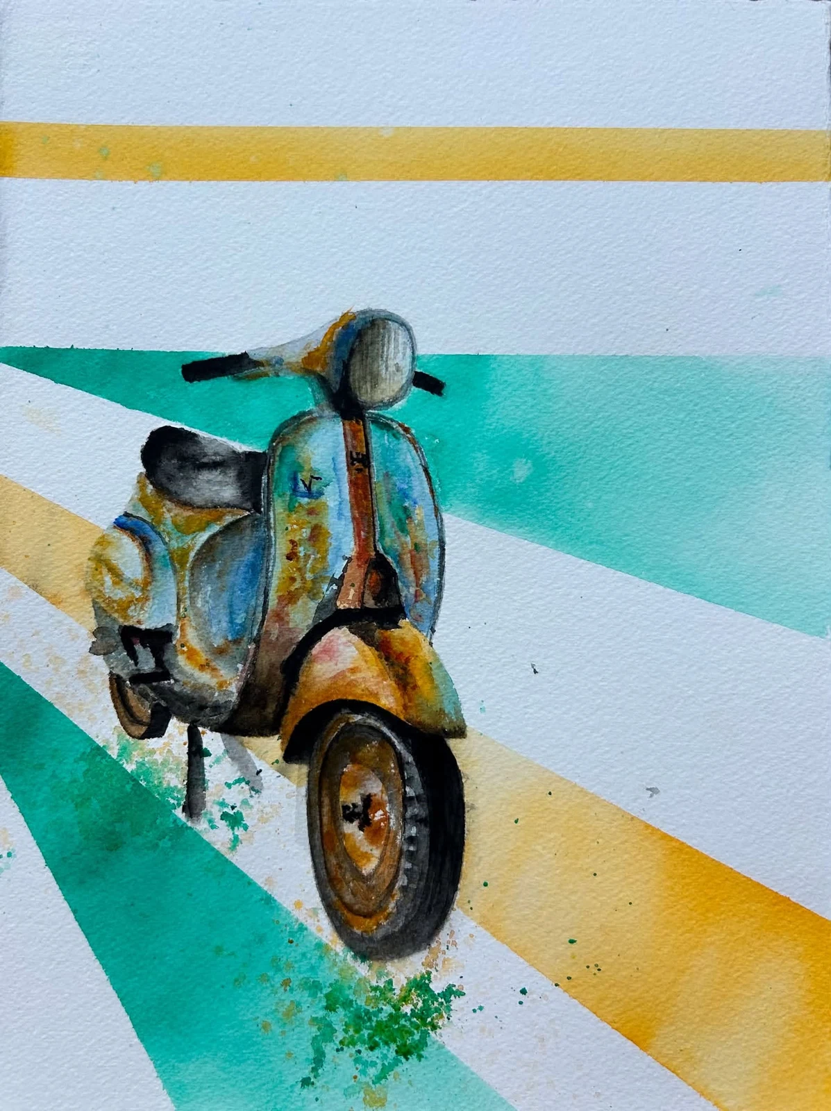 Vespa, acuarela