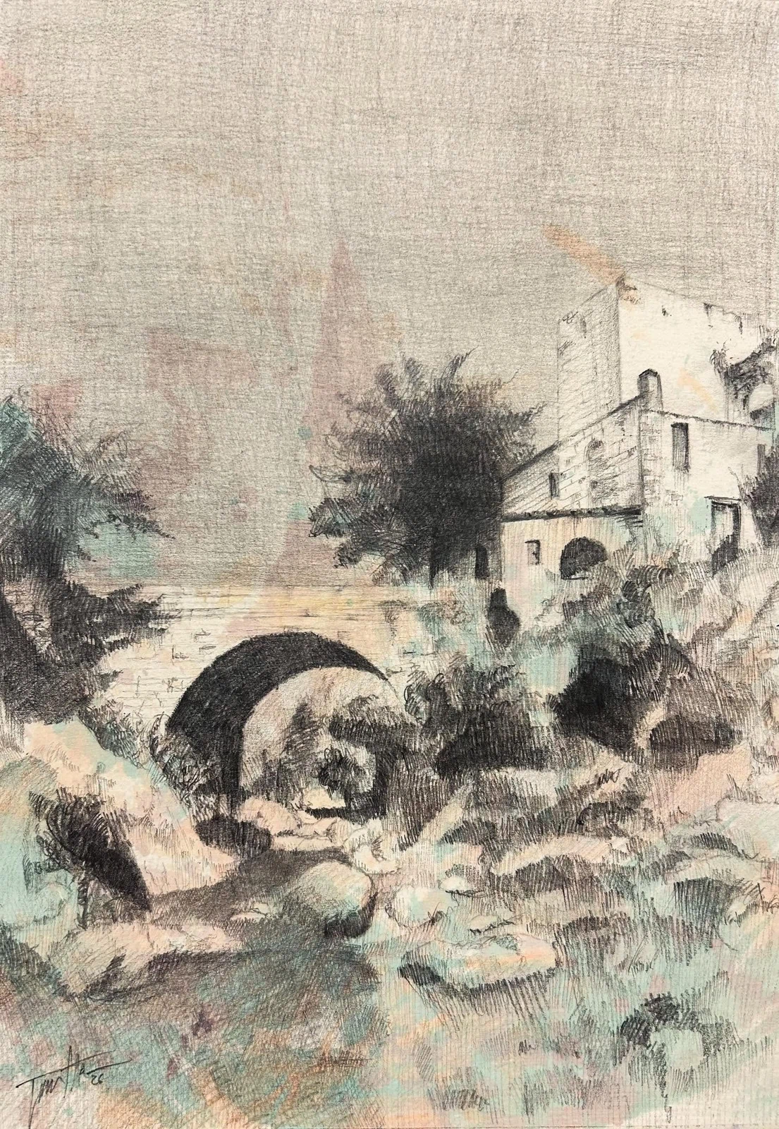 El puente, dibujo