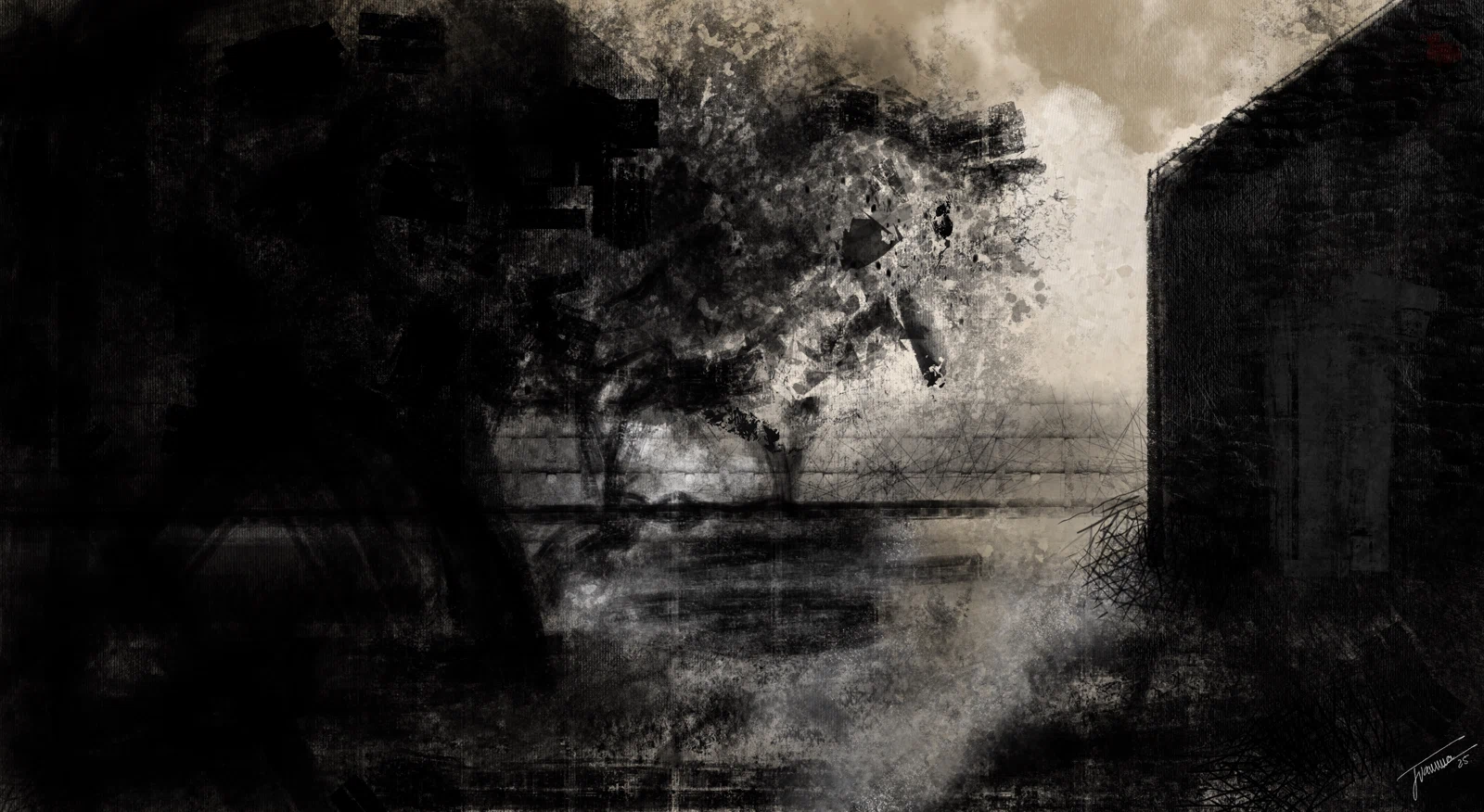 Paisaje oscuro, digital