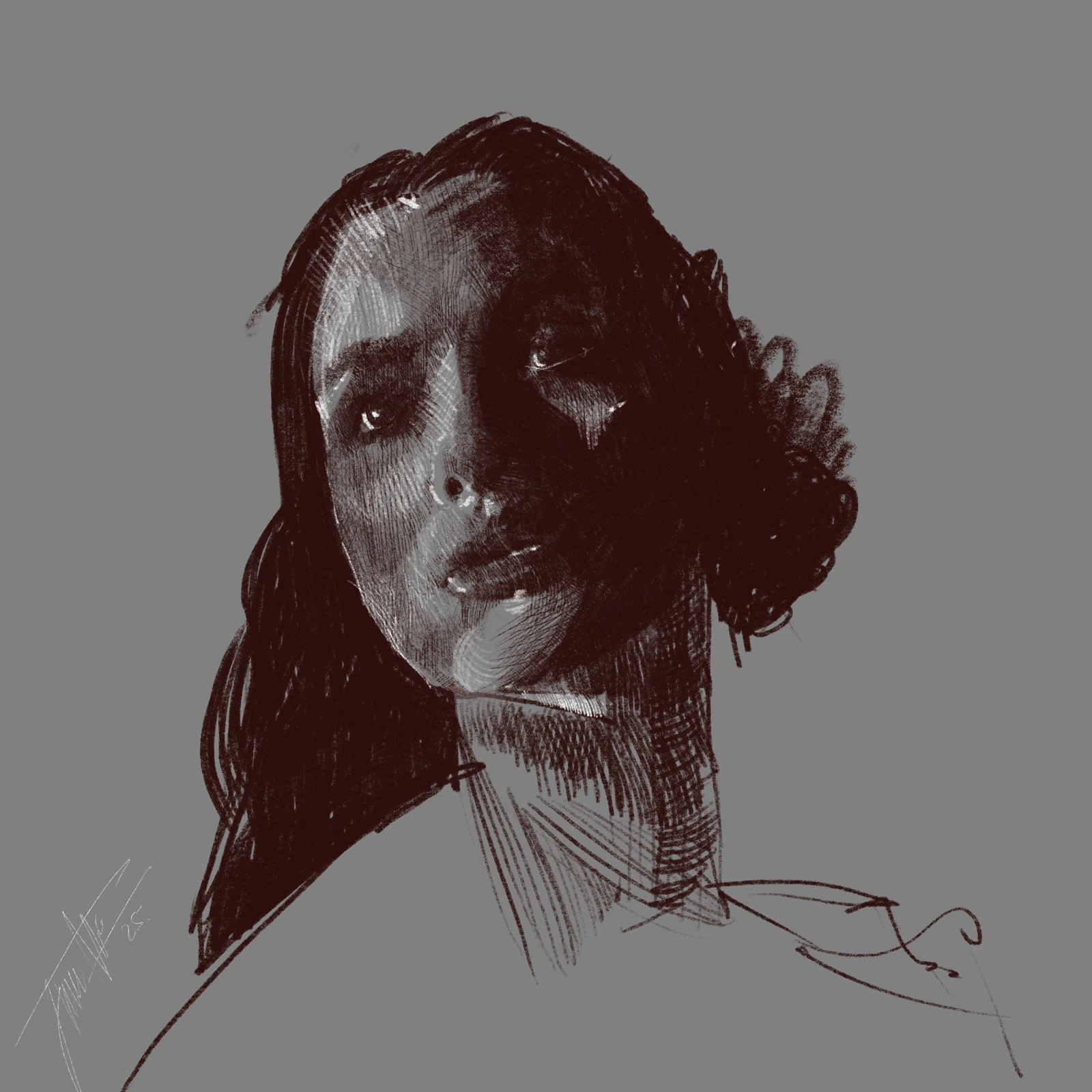 Retrato mujer, digital