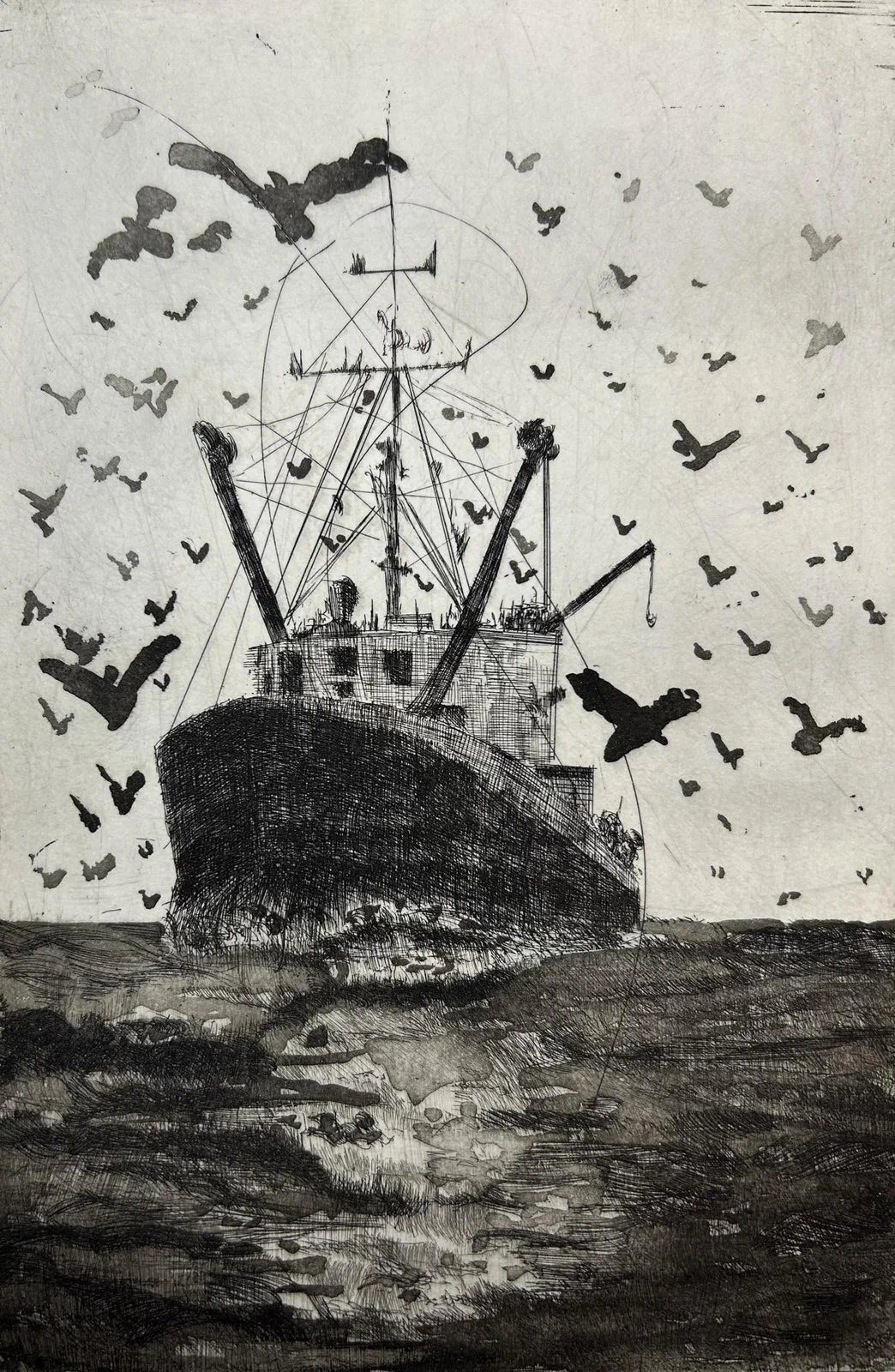 Alta mar, grabado